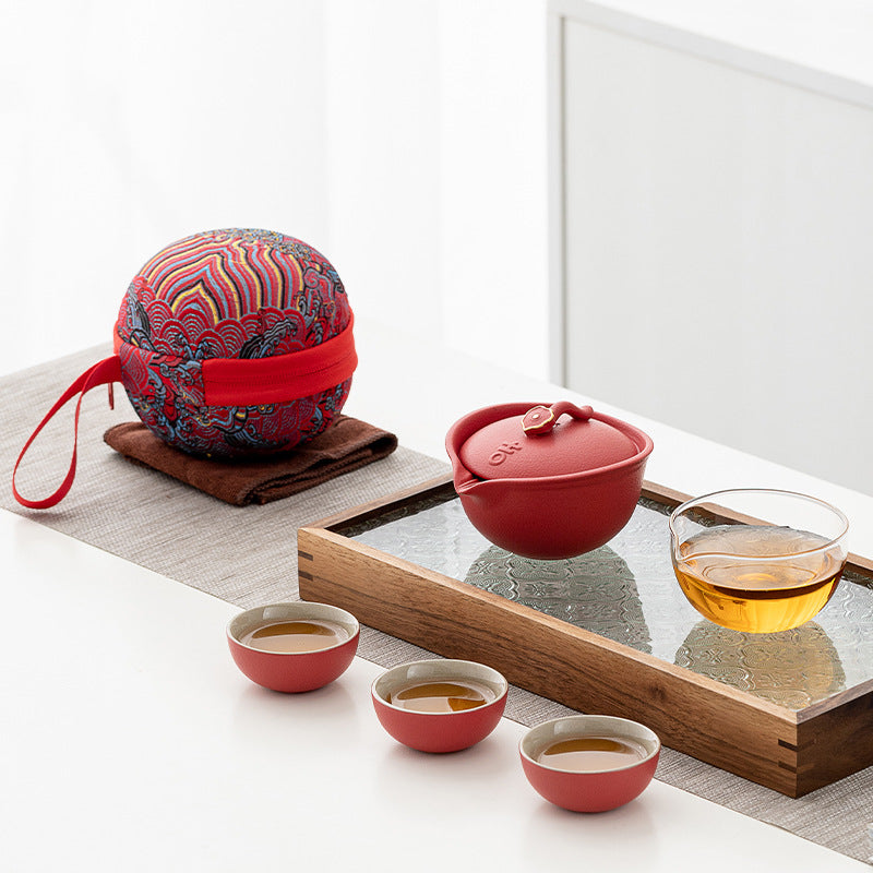 Ceramic Gaiwan Tea Set With 3Cups 120ml