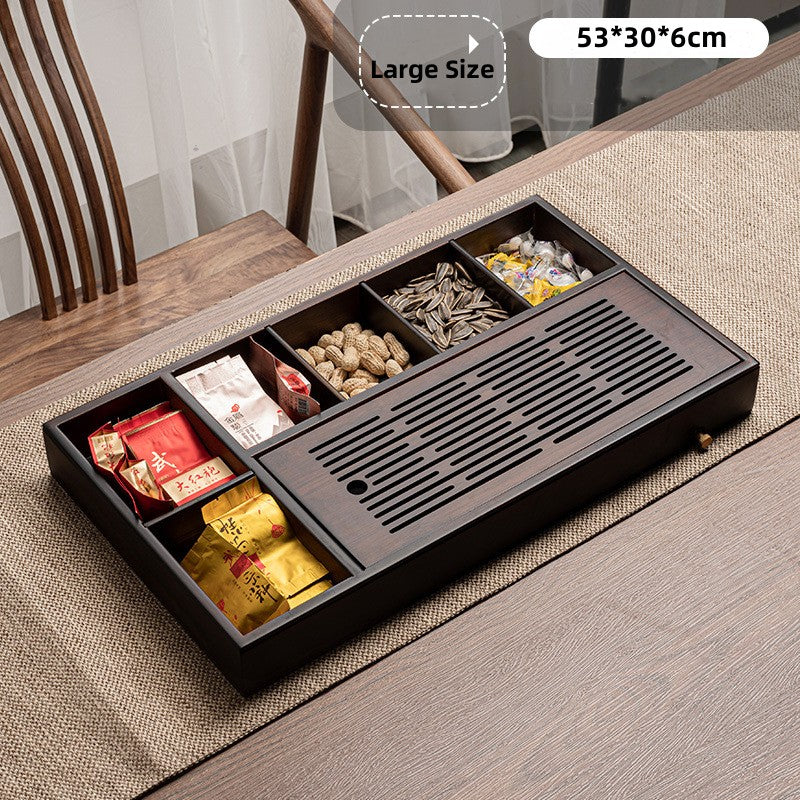 Wood Gong Fu Tea Tray With Storage Compartment - TeaCeremonyLife