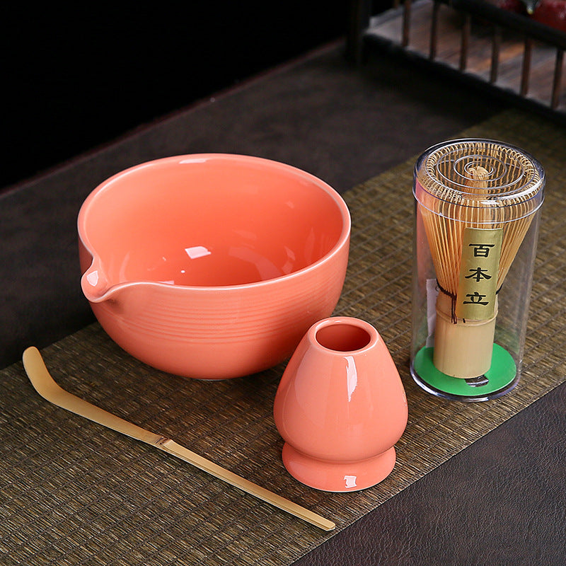 Ceramic Matcha Set with Spout|Matcha Set with Whisk|Japanese Matcha Set - TeaCeremonyLife