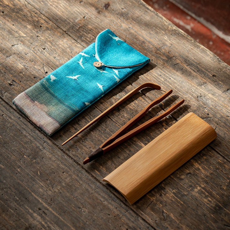 Natural Bamboo Tea Spoon with Bag|Tea Ceremony Set|Bamboo Tea Accessories - TeaCeremonyLife