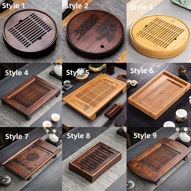 Chinese Wood Tea Tray with Drainage|Gong Fu Tea Tray - TeaCeremonyLife