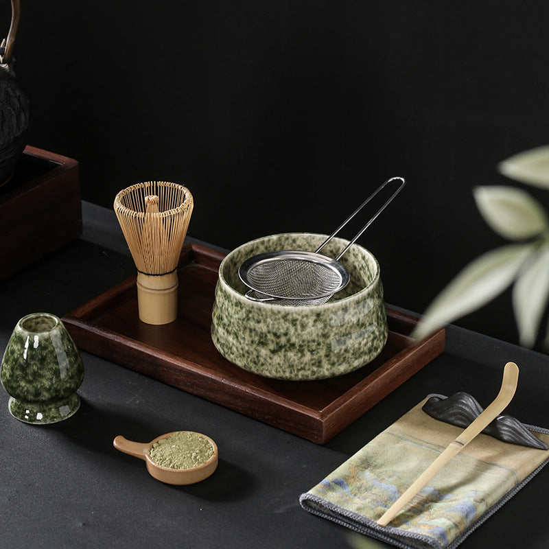 Ceramic Matcha Set With Bamboo Whisk|Chasen Holder|Japnese Tea Set - TeaCeremonyLife