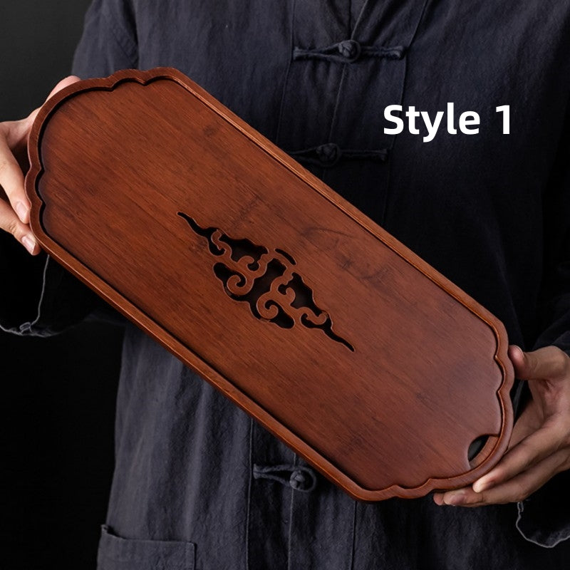 Chinese Wood Tea Tray with Water Storage|Kung Fu Tea Tray - TeaCeremonyLife