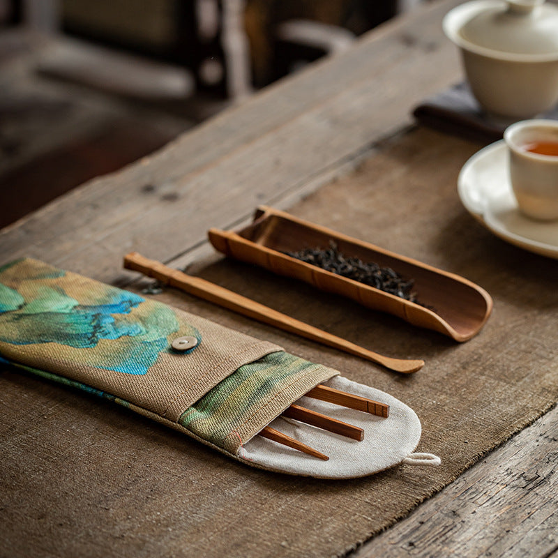 Natural Bamboo Tea Spoon with Bag|Tea Ceremony Set|Bamboo Tea Accessories - TeaCeremonyLife