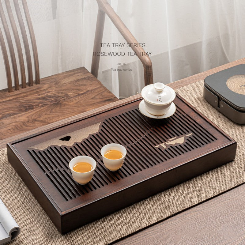 Solid Wood Tea Tray With Water Storage|Gong Fu Tea Tray - TeaCeremonyLife