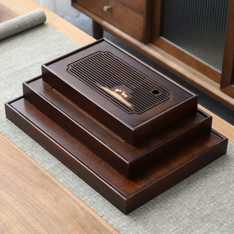 Wood Tea Tray With Water Storage|Gongfu Tea Tray - TeaCeremonyLife