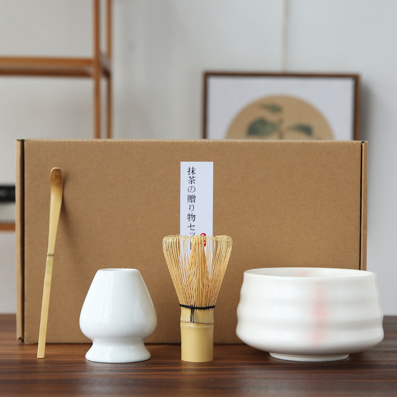 Ceramic Matcha Sets with Bamboo Whisk|Japanese Matcha Tea Set - TeaCeremonyLife