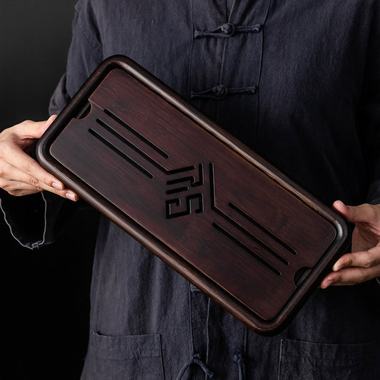 Chinese Solid Wood Tea Tray with Water Storage|Kung Fu Tea Tray - TeaCeremonyLife