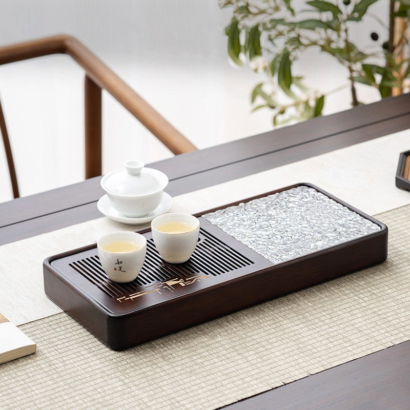 Chinese Wooden Tea Tray|Square Gongfu Tea Tray Water Storage|Kung Fu Tea Tray - TeaCeremonyLife