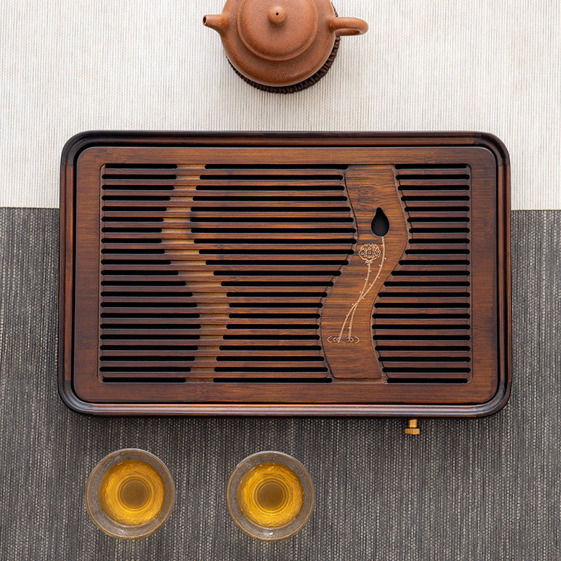 Chinese Bamboo Tea Tray with Drainage|Gong Fu Tea Tray - TeaCeremonyLife