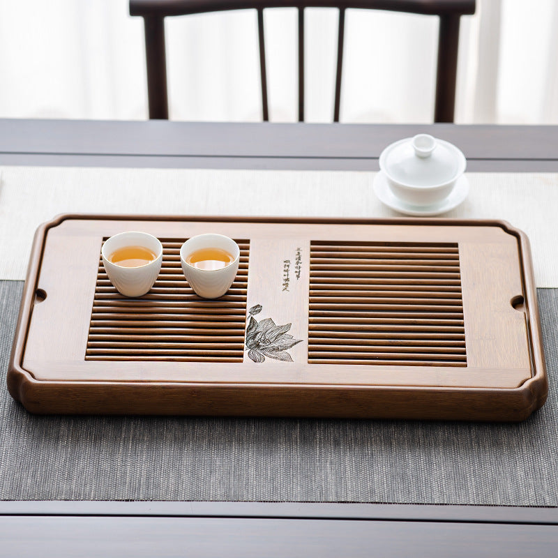 Wooden Gong Fu Tea Tray with Drainage|Tea Tray with Water Storage - TeaCeremonyLife