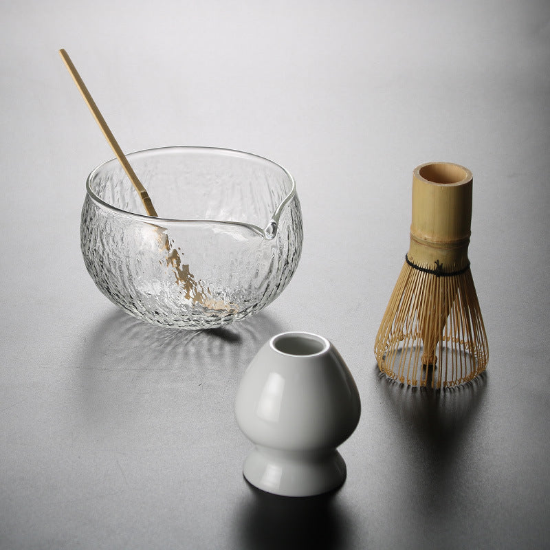 Glass Matcha Set With Bamboo Whisk|Japnese Matcha Tea Set - TeaCeremonyLife