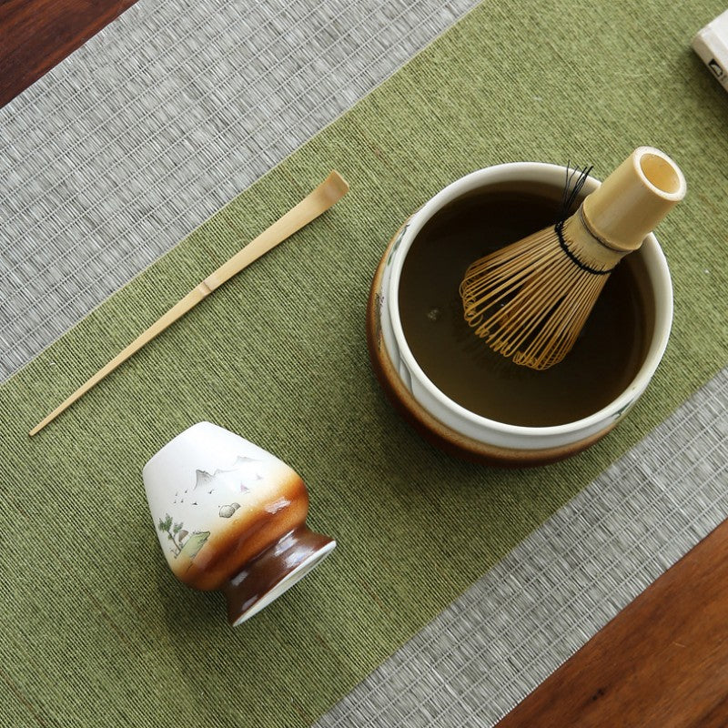 Ceramic Matcha Sets with Bamboo Whisk|Japanese Matcha Tea Set - TeaCeremonyLife