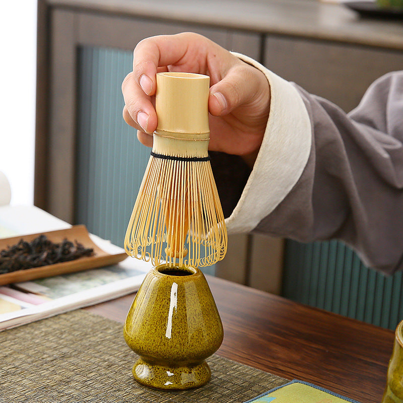 Ceramic Matcha Set with Bamboo Whisk|Japanese Matcha Set - TeaCeremonyLife