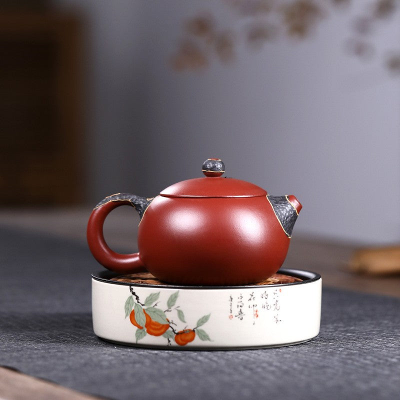 Red Mud Black Plum Blossom Tea Pot|Kung Fu Tea Pot 280ml - TeaCeremonyLife