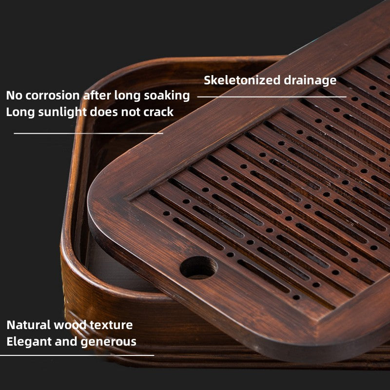 Solid Wooden Tea Tray Water Storage|Kung Fu Tea Tray - TeaCeremonyLife