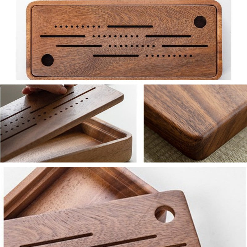 Chinese Solid Wood Tea Tray with Water Storage|Kung Fu Tea Tray - TeaCeremonyLife