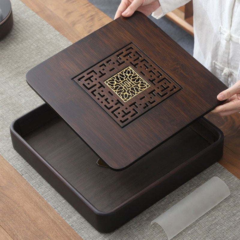 Chinese Bamboo Square Tea Tray With Drainage|Gong Fu Tea Tray - TeaCeremonyLife