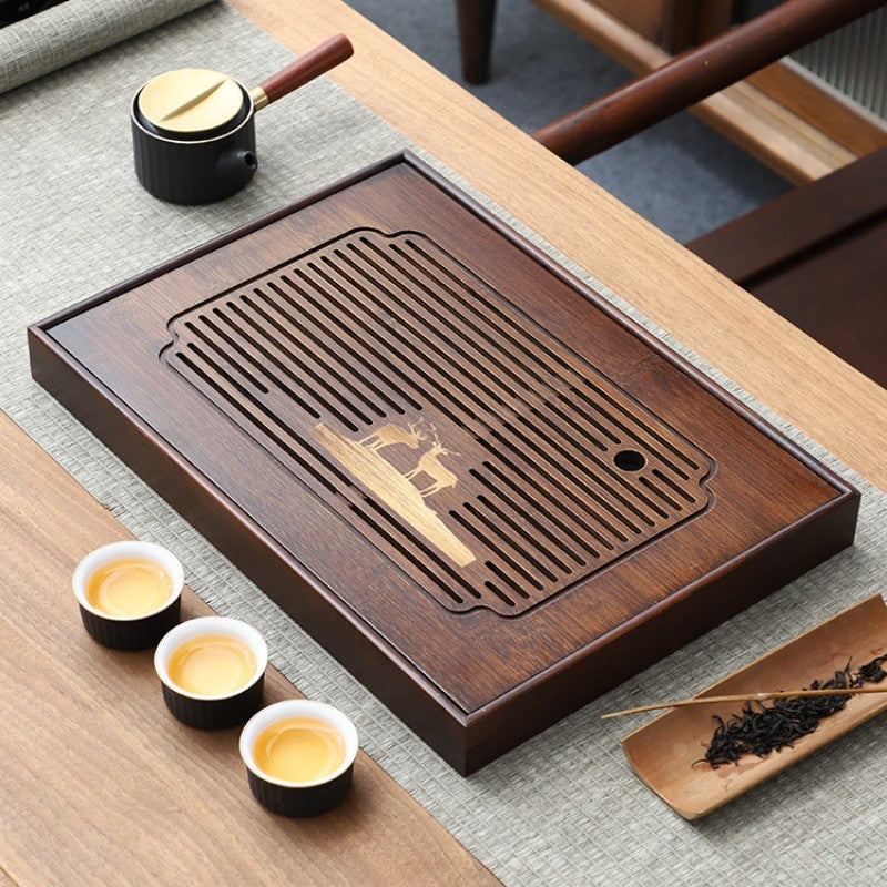 Wood Tea Tray With Water Storage|Gongfu Tea Tray - TeaCeremonyLife