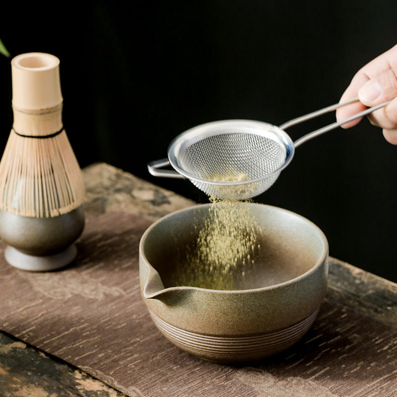 Ceramic Matcha Tea Set With Bamboo Whisk|Matcha Set With Spout - TeaCeremonyLife