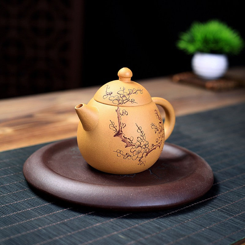 Yellow Clay Plum Blossom Tea Pot|Kung Fu Tea Pot 190ml