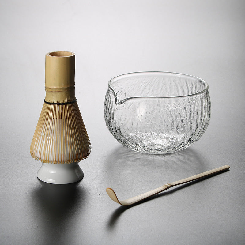 Glass Matcha Set With Bamboo Whisk|Japnese Matcha Tea Set - TeaCeremonyLife