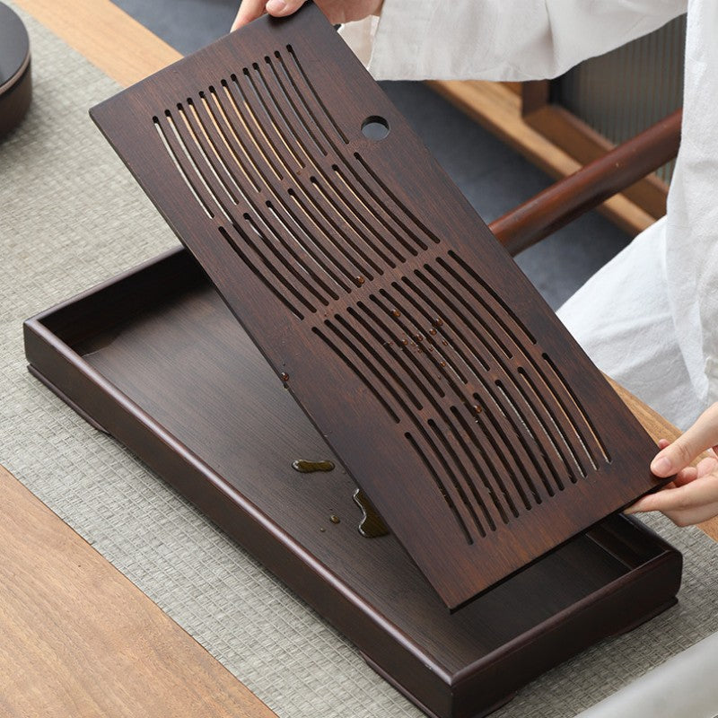 Chinese Wooden Tea Tray With Water Storage|Gong Fu Tea Tray - TeaCeremonyLife