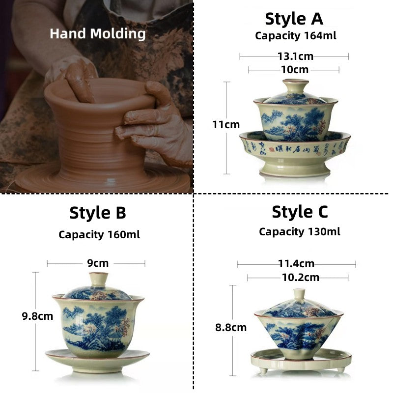 Porcelain Gaiwan Set|Gong Fu Gaiwan Set|Kung Fu Tureen Drinkware