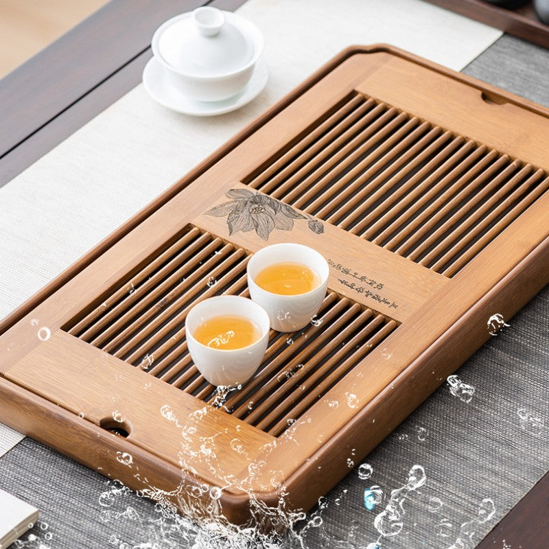 Wooden Gong Fu Tea Tray with Drainage|Tea Tray with Water Storage - TeaCeremonyLife