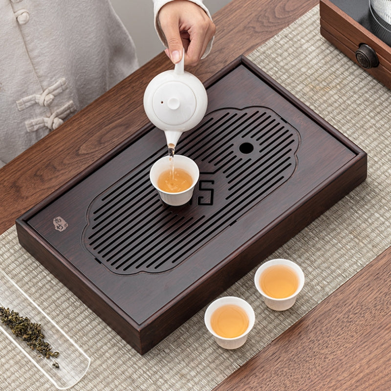 Wood Tea Tray with Water Storage|Gong Fu Tea Tray - TeaCeremonyLife