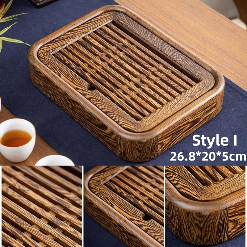 Chinese Pearwood Gong Fu Tea Tray with Drainage - TeaCeremonyLife