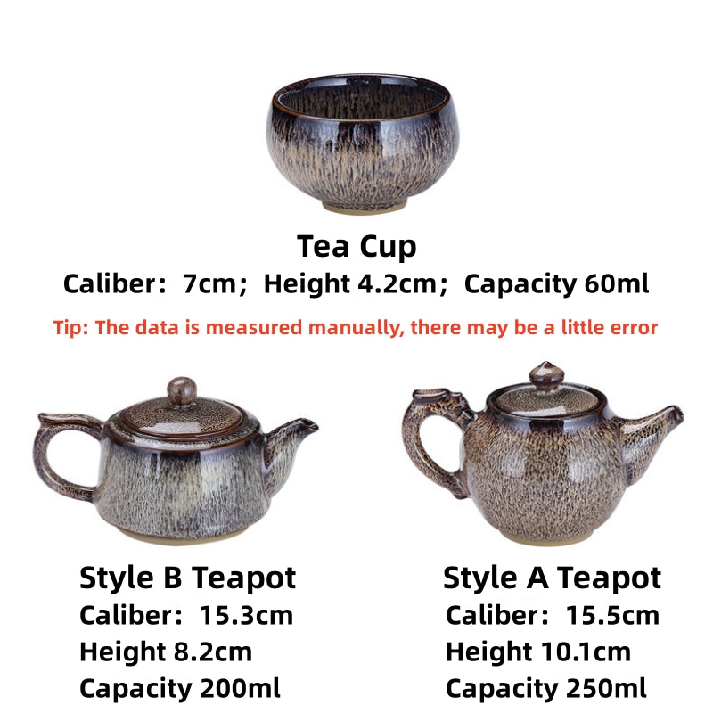 Jun Kiln Ceramic Tea Set with 2 Cups|Chinese Gong Fu Tea Set - TeaCeremonyLife