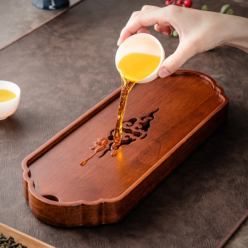 Chinese Wood Tea Tray with Water Storage|Kung Fu Tea Tray - TeaCeremonyLife