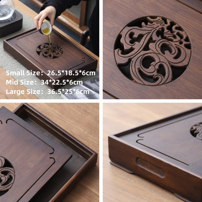 Bamboo Tea Tray with Water Storage|Gong Fu Tea Tray - TeaCeremonyLife