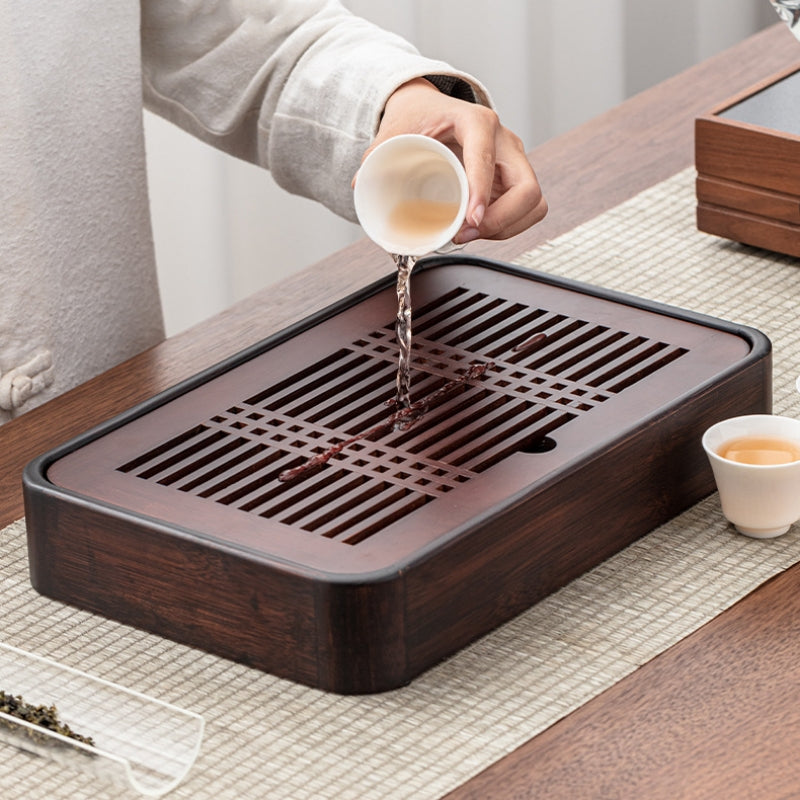 Solid Wood Gong Fu Tea Tray with Water Storage|Chinese KungFu Tea Tray - TeaCeremonyLife