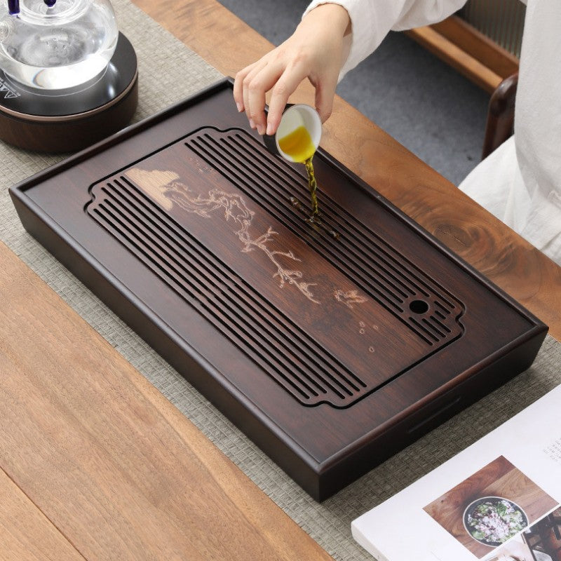 Wood Gong Fu Tea Tray With Drainage|Chinese Kung Fu Tea Tray - TeaCeremonyLife