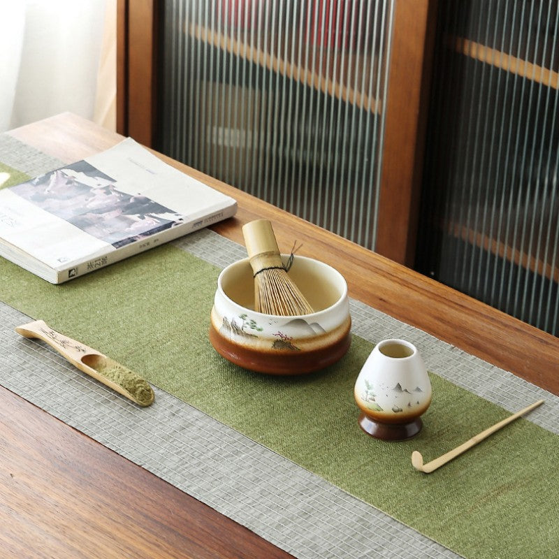 Ceramic Matcha Sets with Bamboo Whisk|Japanese Matcha Tea Set - TeaCeremonyLife