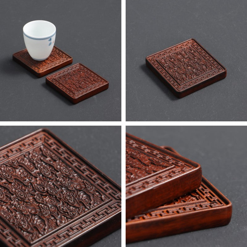 Chinese Wooden Tea Coasters|Coffee Coasters|Tea Accessories - TeaCeremonyLife