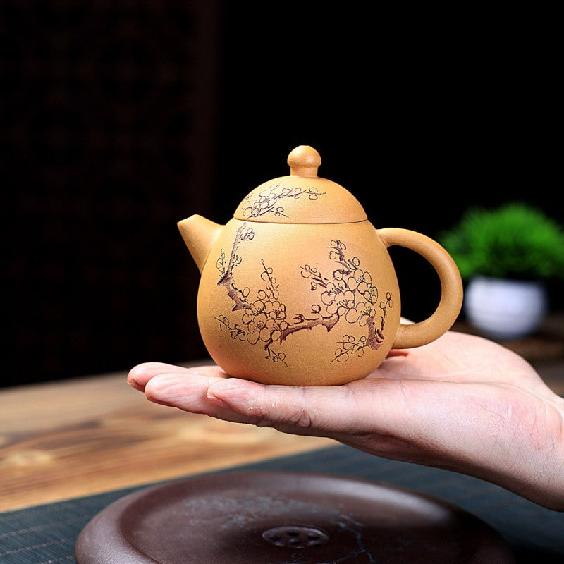 Yellow Clay Plum Blossom Tea Pot|Kung Fu Tea Pot 190ml