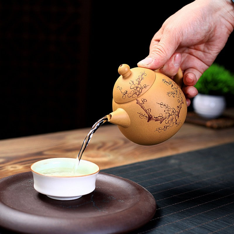 Yellow Clay Plum Blossom Tea Pot|Kung Fu Tea Pot 190ml