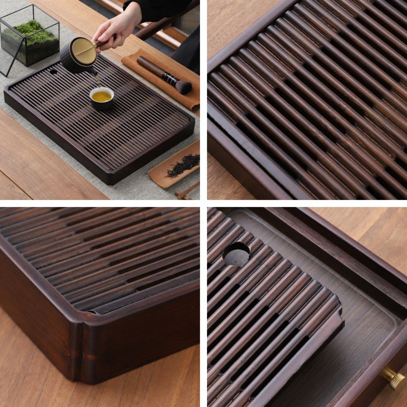 Chinese Wood Tea Tray With Drainage|Gong Fu Tea Table|Tea Ceremony Tray - TeaCeremonyLife