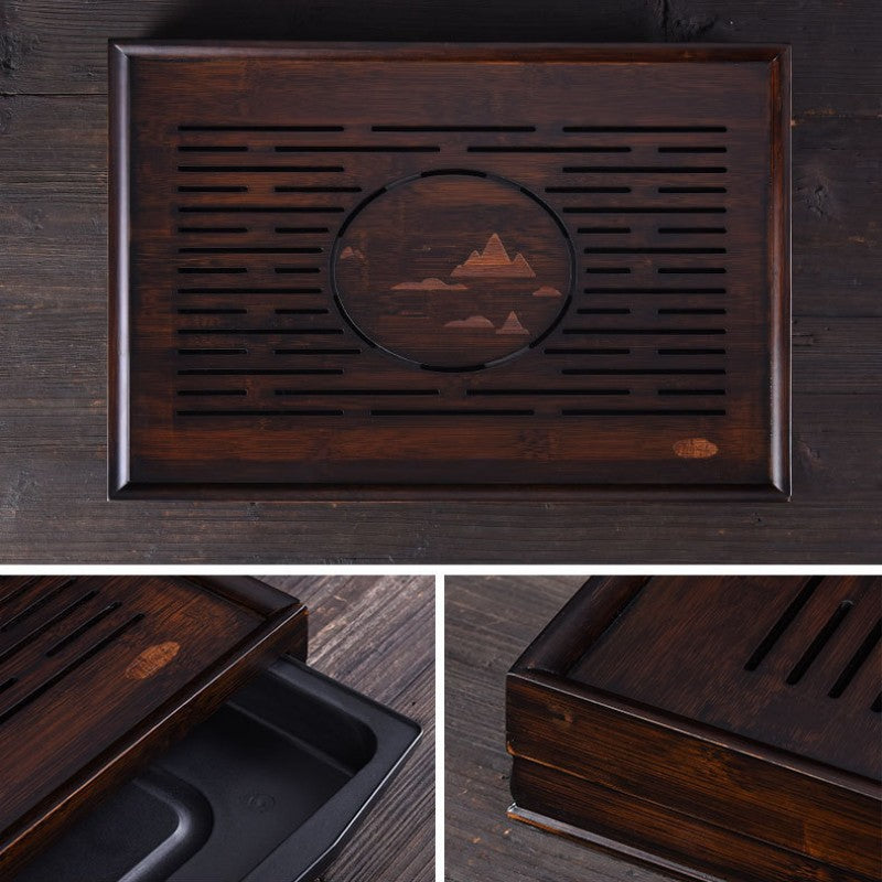 Chinese Wood Tea Tray With Drainage|Gong Fu Tea Tray - TeaCeremonyLife