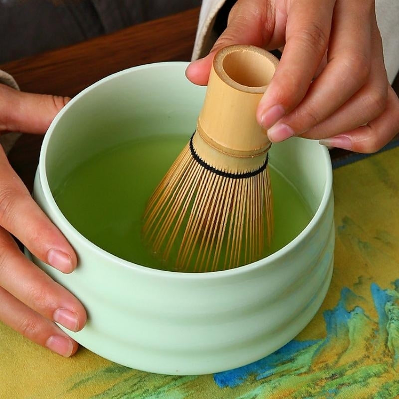 Ceramic Matcha Set with Bamboo Whisk|Japanese Matcha Set - TeaCeremonyLife