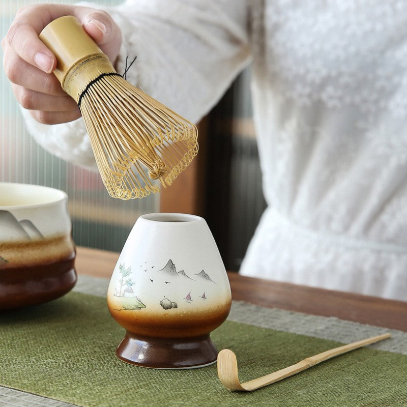 Ceramic Matcha Sets with Bamboo Whisk|Japanese Matcha Tea Set - TeaCeremonyLife