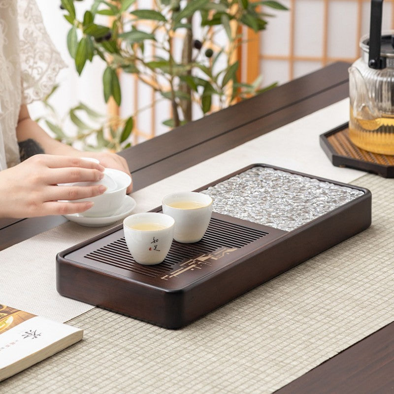 Chinese Wooden Tea Tray|Square Gongfu Tea Tray Water Storage|Kung Fu Tea Tray - TeaCeremonyLife