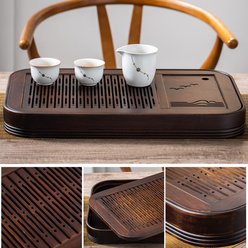 Solid Wooden Tea Tray Water Storage|Kung Fu Tea Tray - TeaCeremonyLife