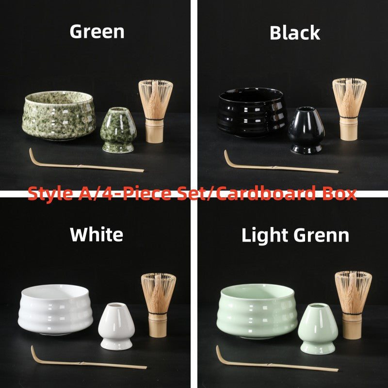 Ceramic Matcha Set With Bamboo Whisk|Chasen Holder|Japnese Tea Set - TeaCeremonyLife