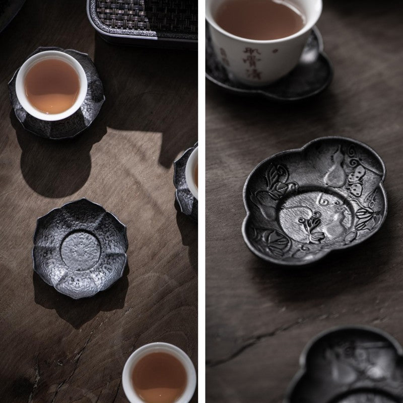 Metal Black Pewter Tea Coaster|Coffee Coasters|Tea Accessories - TeaCeremonyLife