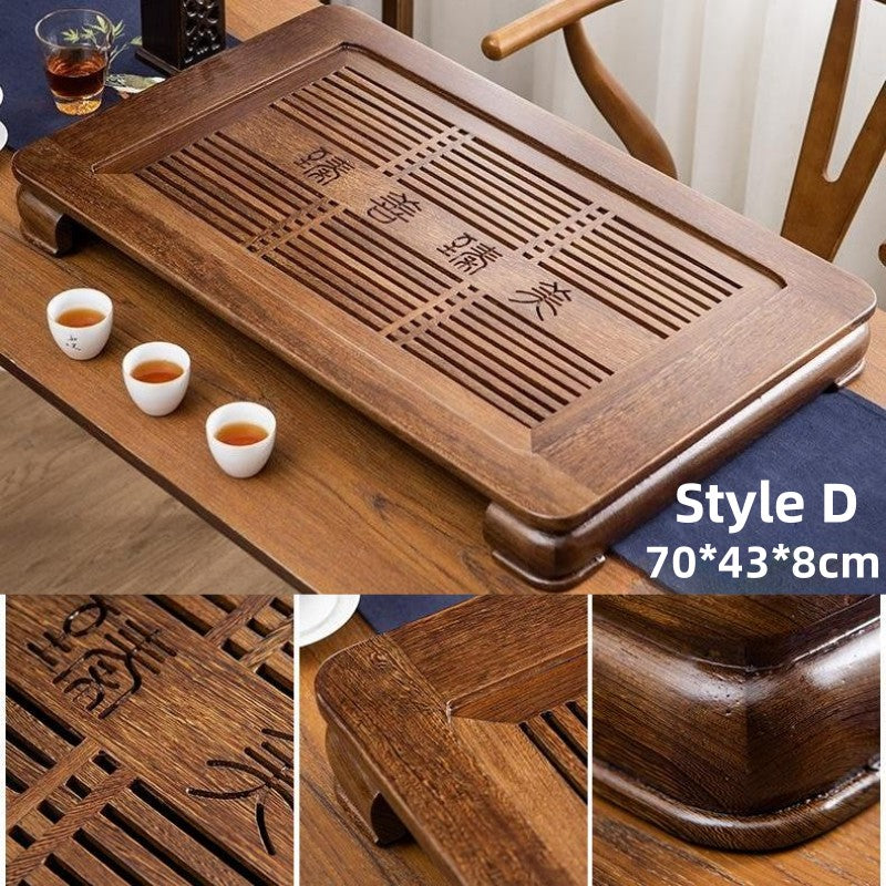 Chinese Pearwood Gong Fu Tea Tray with Drainage - TeaCeremonyLife