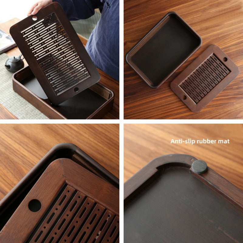 Chinese Wood Tea Tray with Water Storage|Gong Fu Tea Tray - TeaCeremonyLife